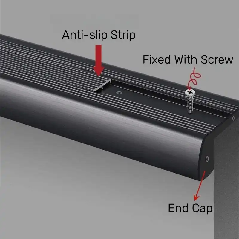 Anti-Slip Stair Corner LED Aluminum Profile