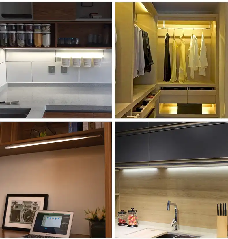 Il·luminació sota armari: tires LED regulables i llums Puck